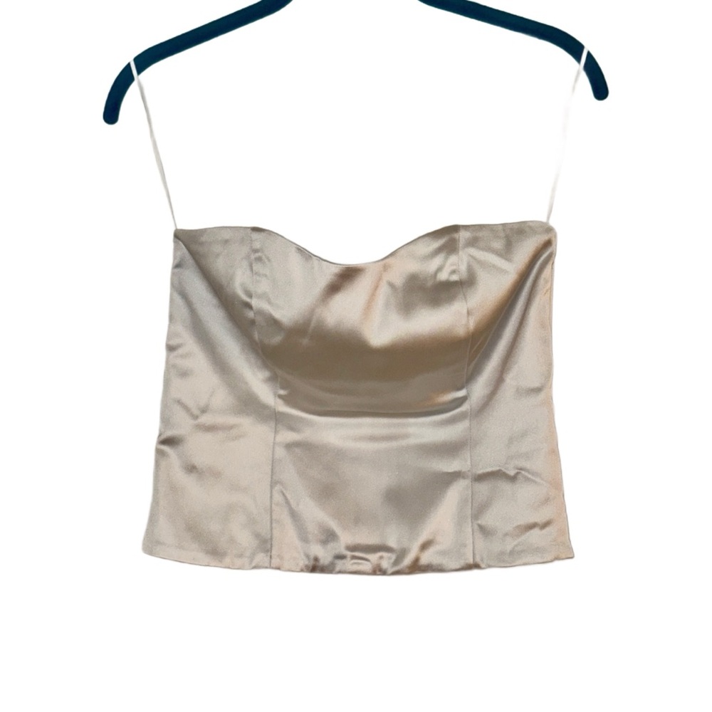Abercrombie & Fitch Cream Satin Top- Size Medium - Picture 5 of 12